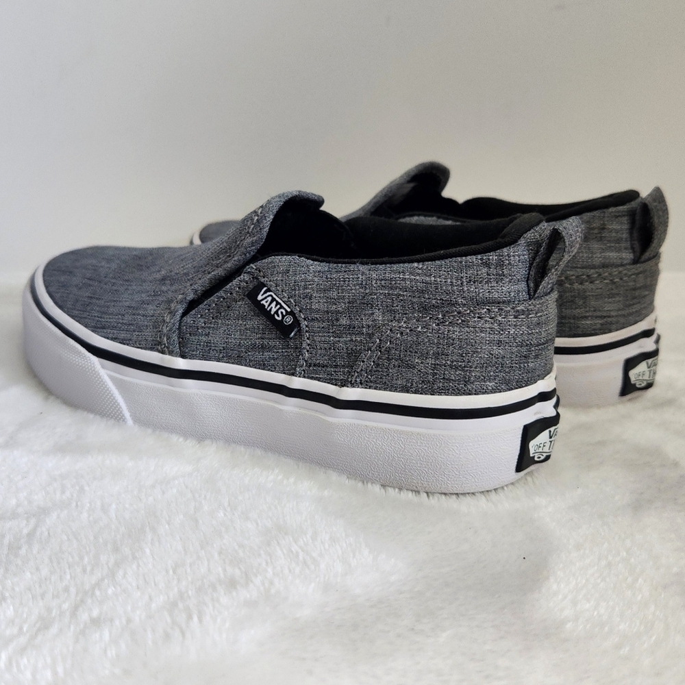 Vans Asher Heather Gray Classic Skate Canvas Slip On Sneaker Shoe Youth 12 - Picture 7 of 14